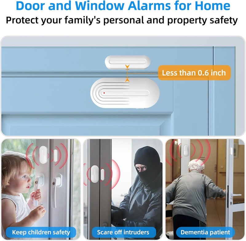 Daytech Door Chime, Wireless Door Sensor Chime When Door Opens, 800ft Range, 20 Chimes, 5 Volume Levels, Mute Mode, LED Indicator for Home/Business/Kids, Door Ringer Alert 1 Sensor + 2 Receivers - Image 4